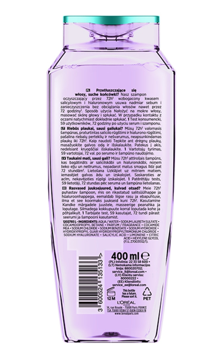 ELSEVE ELSEVE, HYALURON PURE, šampūnas, 400 ml. 400 ml