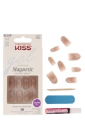 BRING THE SALON HOME KISS, GEL FANTASY MAGNETIC VELVETY EFFECT, dirbtiniai nagai, M dydis, 28 vnt.