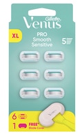  GILLETTE undefined GILLETTE, VENUS, PRO, SMOOTH SENSITIVE, skustuvo galvutės, 6 vnt. +dangtelis 
