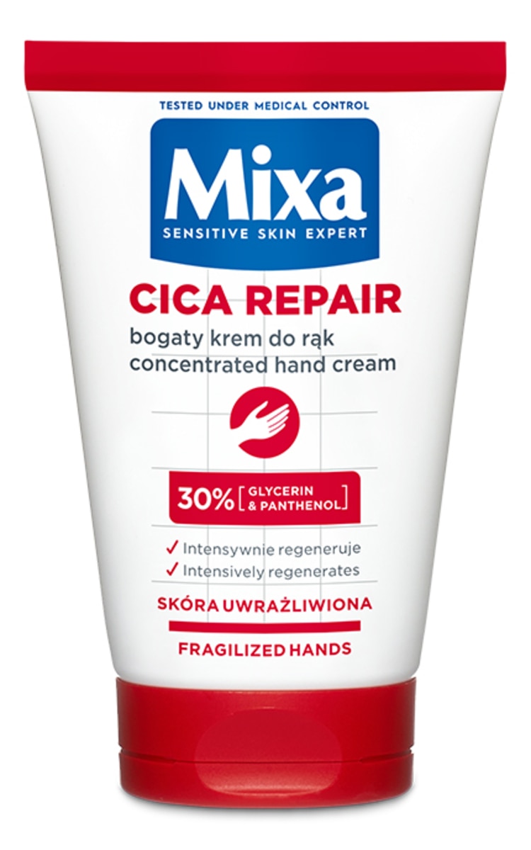 MIXA MIXA, CICA REPAIR+, intensyvaus atkuriamojo poveikio rankų kremas, 50 ml.