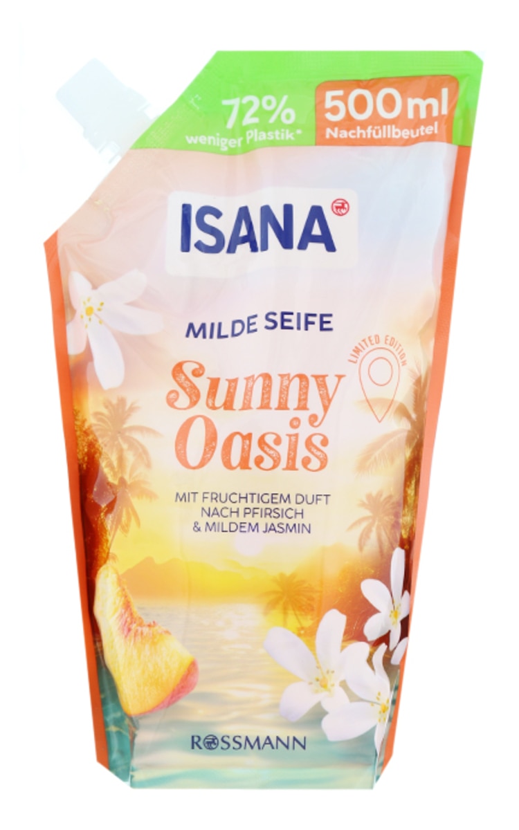 ISANA ISANA, SUNNY OASIS, skystas muilas, papildymas, 500 ml.