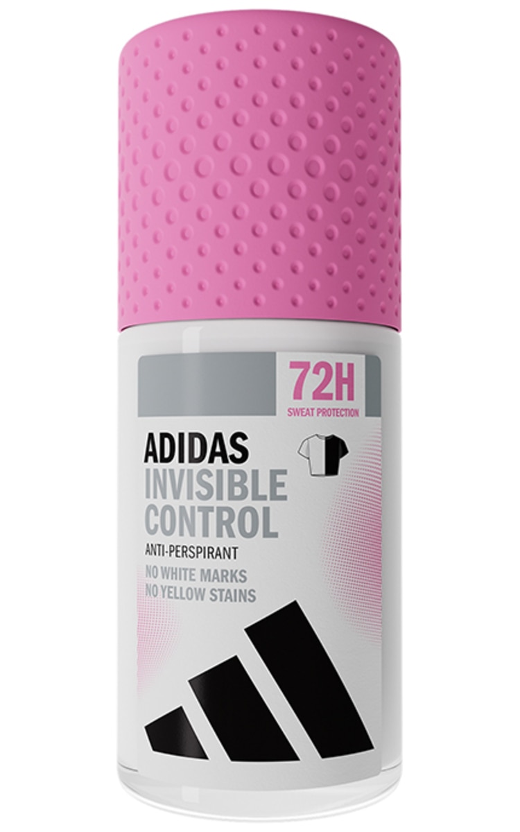 ADIDAS ADIDAS, INVISIBLE CONTROL, rutulinis dezodorantas, antiperspirantas moterims, 50 ml.