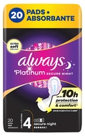 ALWAYS, PLATINUM SECURE NIGHT, S4, higieniniai paketai, 20 vnt.