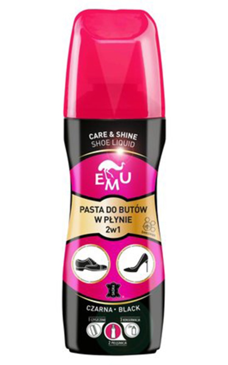 EMU EMU, juodas skystas batų tepalas, 75 ml.
