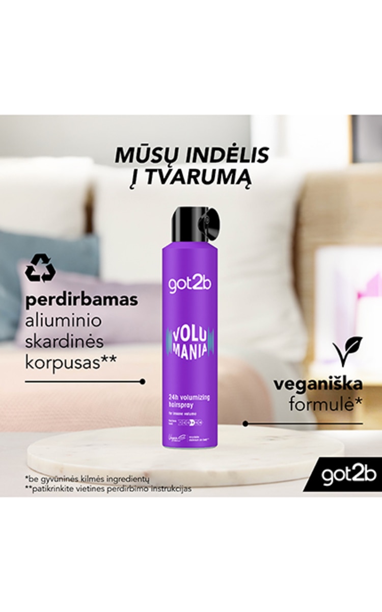 GOT2B, VOLUMANIA, plaukų lakas, 300 ml 310504 | Drogas LT