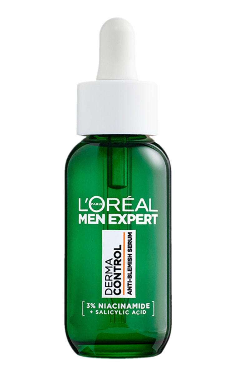 MEN EXPERT L'OREAL PARIS, MEN EXPERT, DERMA CONTROL, NIACINAMIDE, serumas nuo odos išbėrimo su niacinamidu, 30 ml.