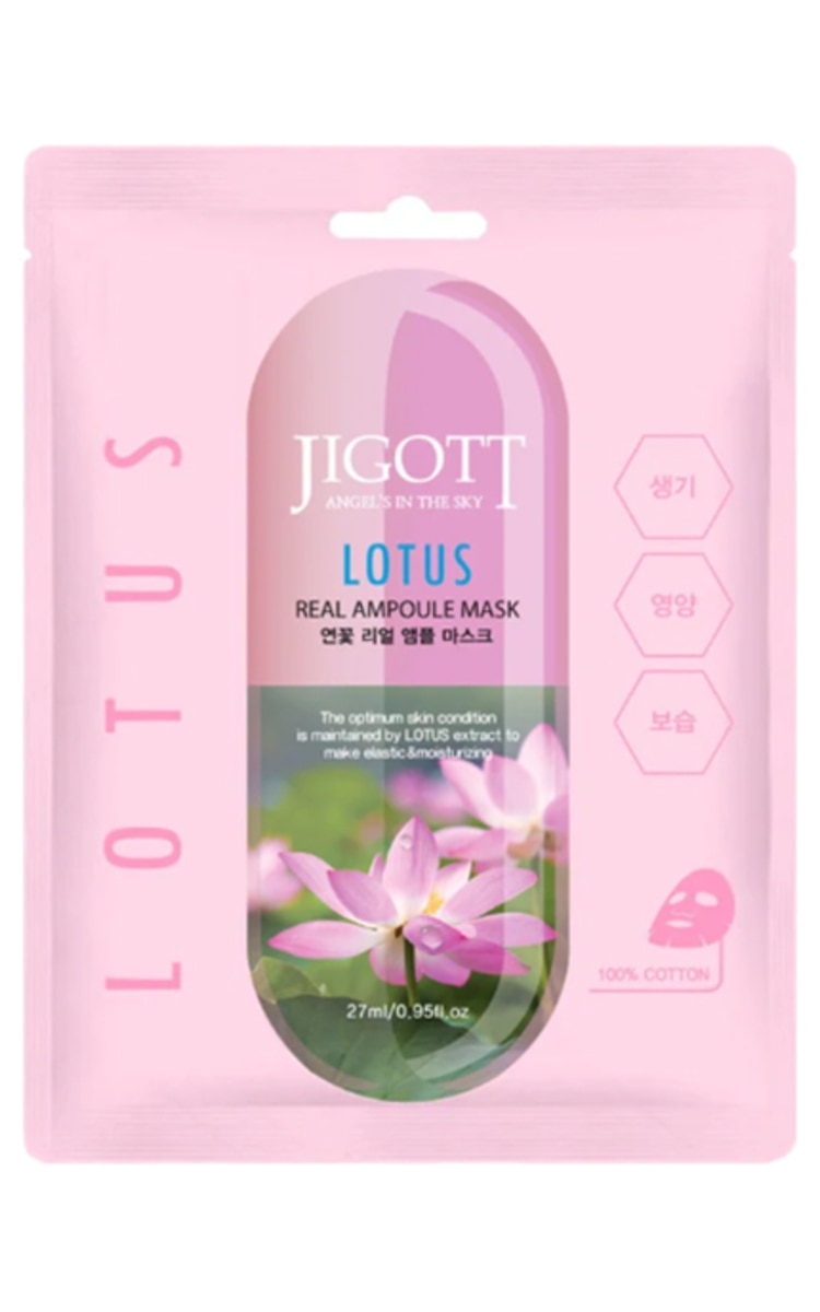 JIGOTT JIGOTT, LOTUS, REAL AMPOULE MASK, veido kaukė, 1 vnt.