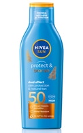  NIVEA SUN undefined NIVEA SUN, PROTECT & BRONZE, dvejopo poveikio apsauginis losjonas nuo saulės su promelanino ekstraktu, SPF50, didelė apsauga, 200 ml. 