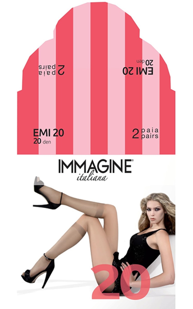 IMMAGINE IMAGINE ITATALIANA, EMI 20, moteriškos kojinaitės, 20 den, NERO, 2 poros ONE SIZE