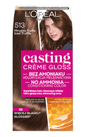 L′ORÉAL PARIS CASTING CREME GLOSS, pusiau ilgalaikiai plaukų dažai be amoniako, 513 Iced Truffle, 1 vnt.