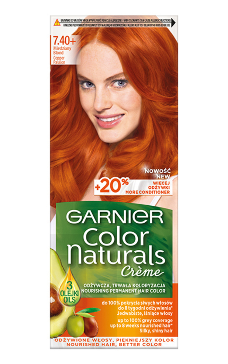 GARNIER COLOR NATURALS GARNIER, COLOR NATURALS, 7.40 COPPER PASSION, maitinamieji plaukų dažai, 1 vnt.