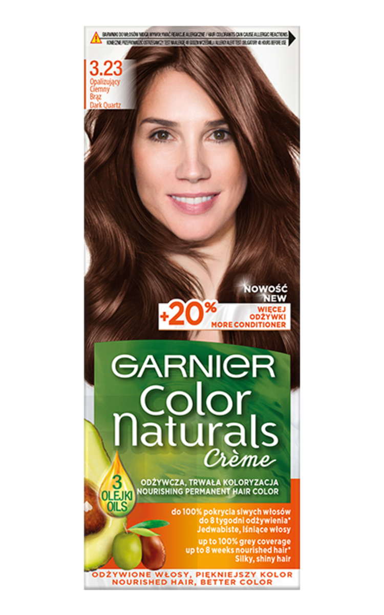 GARNIER COLOR NATURALS GARNIER, COLOR NATURALS, 3.23 DARK QUARTZ, maitinamieji plaukų dažai, 1 vnt.