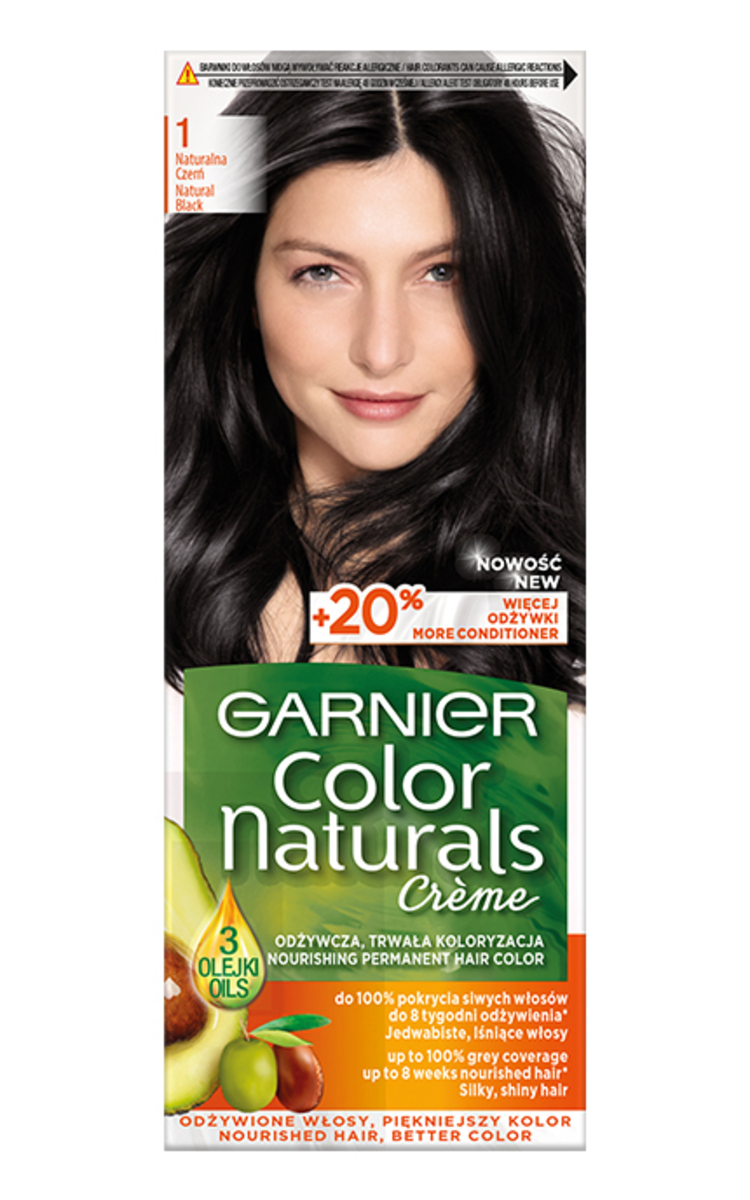 GARNIER COLOR NATURALS GARNIER, COLOR NATURALS, 1 ULTRA BLACK, maitinamieji plaukų dažai, 1 vnt.