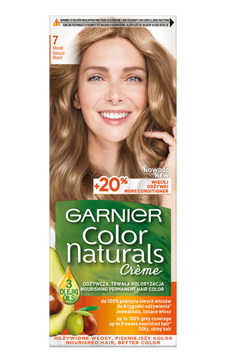 GARNIER COLOR NATURALS GARNIER, COLOR NATURALS, 7 NATURAL BLONDE, maitinamieji plaukų dažai, 1 vnt.