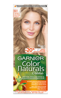 GARNIER, COLOR NATURALS, 8.1 NATURAL LIGHT ASH BLONDE, maitinamieji plaukų dažai, 1 vnt.