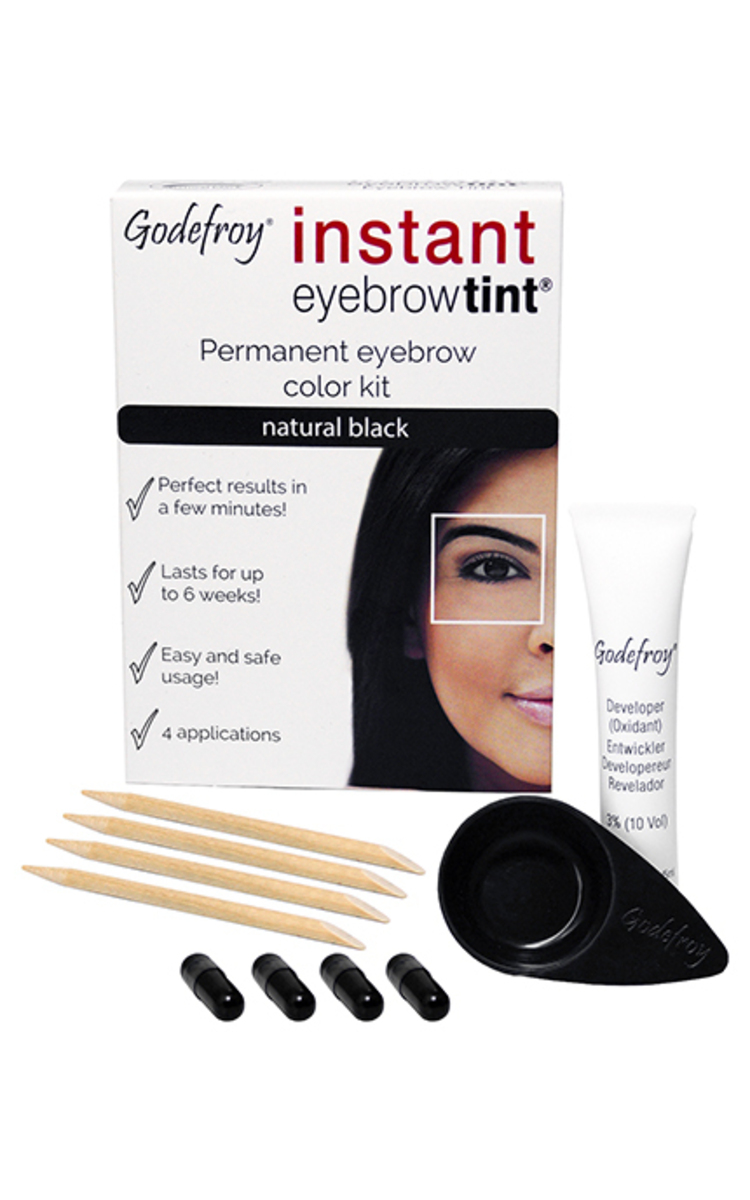 GODEFROY GODEFROY, INSTANT EYEBROW TINT, antakių dažai, Natural Black, 1 vnt. 1 vnt.