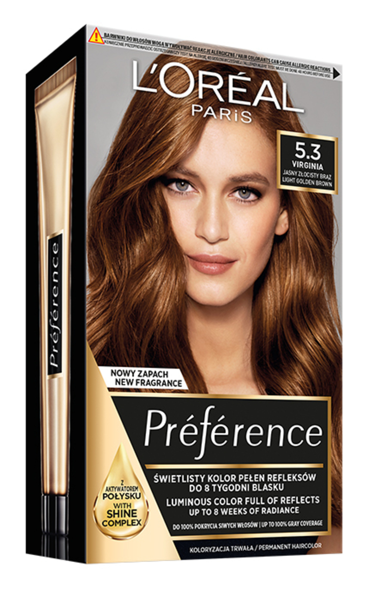 L′ORÉAL PARIS PREFERENCE L'ORÉAL PARIS PRÉFÉRENCE, plaukų dažai, 5.3 LIGTH GOLDEN BROWN, 1 vnt.