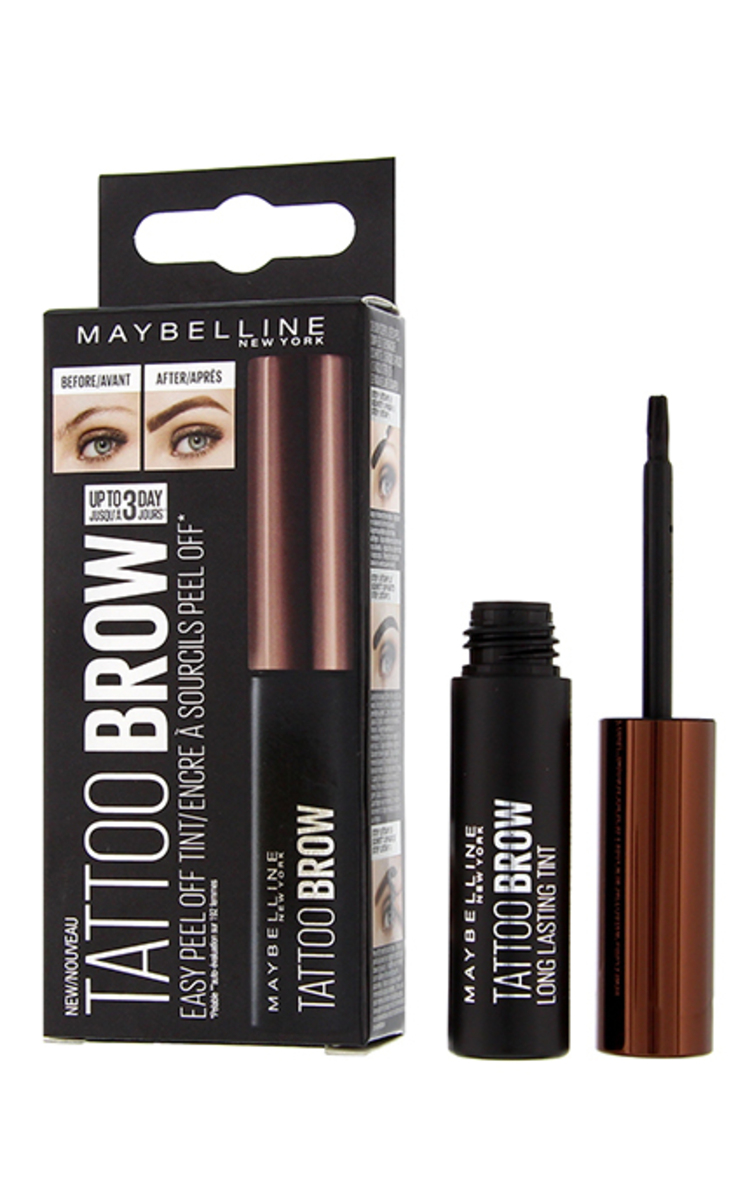 MAYBELLINE NEW YORK MAYBELLINE, TATTOO BROW PEEL-OFF, pusiau ilgalaikis antakių tušas, 5 g Dark Brown