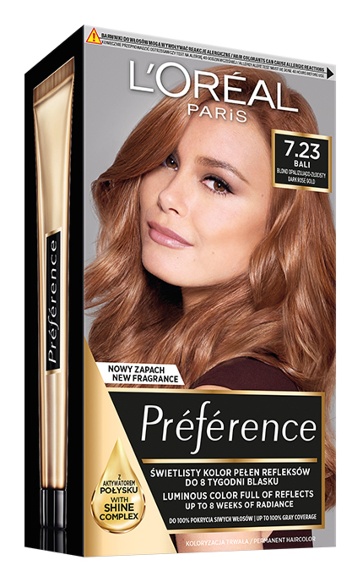 L′ORÉAL PARIS PREFERENCE L'ORÉAL PARIS PREFERENCE, plaukų dažai, 7.23 DARK ROSE GOLD, 1 vnt.