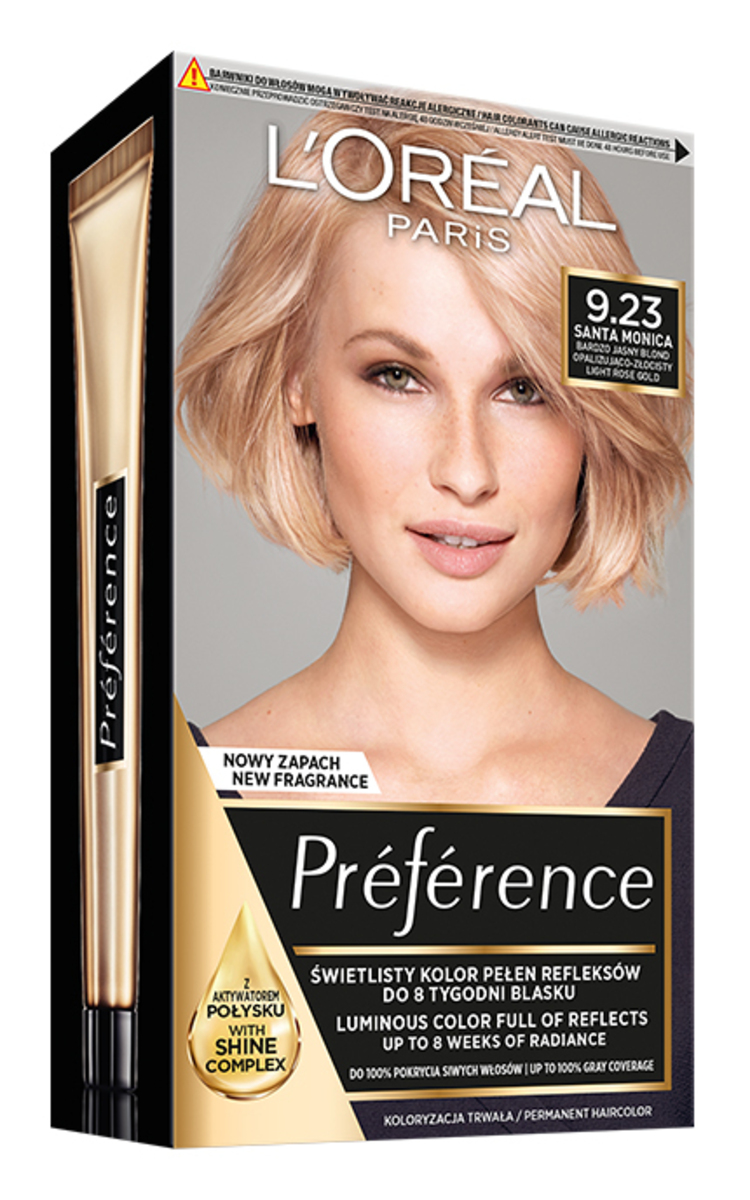 L′ORÉAL PARIS PREFERENCE L'ORÉAL PARIS PREFERENCE, plaukų dažai, 9.23 LIGHT ROSE GOLD, 1 vnt.