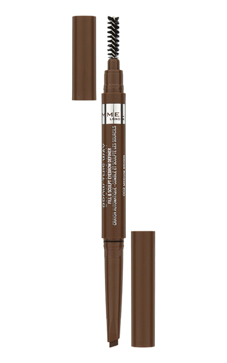 RIMMEL RIMMEL, BROW THIS WAY Fill&Sculpt, antakių formavimo pieštukas, 002, 0,25 g 3 Brown