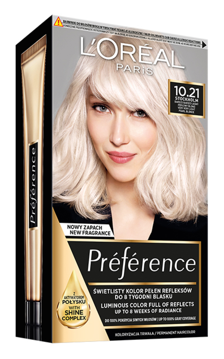 L′ORÉAL PARIS PREFERENCE L'ORÉAL PARIS PRÉFÉRENCE, plaukų dažai, 10.21 VERY VERY LIGHT PEARL BLONDE, 1 vnt.