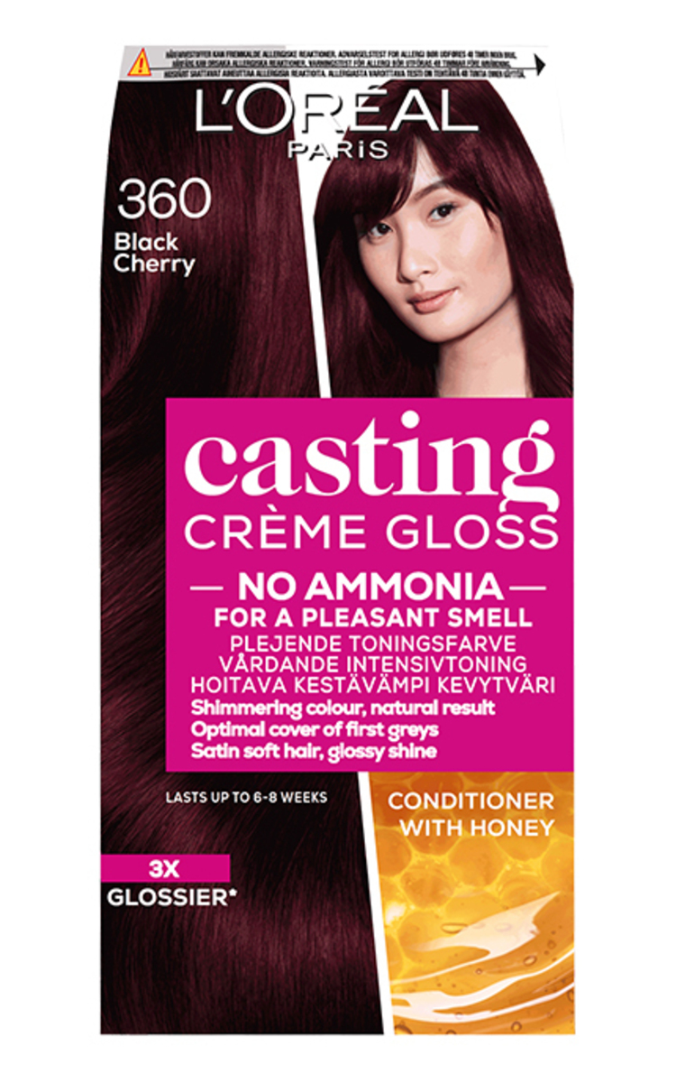 L′ORÉAL PARIS CASTING CREME GLOSS L′ORÉAL PARIS CASTING CREME GLOSS, pusiau ilgalaikiai plaukų dažai be amoniako, 360 Black Cherry, 1 vnt.