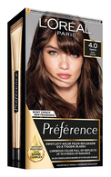 L'ORÉAL PARIS PREFERENCE, plaukų dažai, 4 BROWN, 1 vnt.