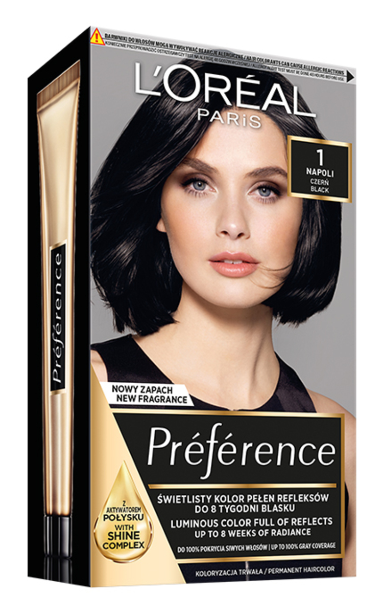 L′ORÉAL PARIS PREFERENCE L'ORÉAL PARIS PREFERENCE, plaukų dažai, 1 BLACK, 1 vnt.