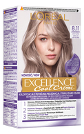 L′ORÉAL PARIS, EXCELLENCE COOL CREME, plaukų dažai, 8.11 Ultra šviesi pelenų atspalvio blondinė, 1 vnt.