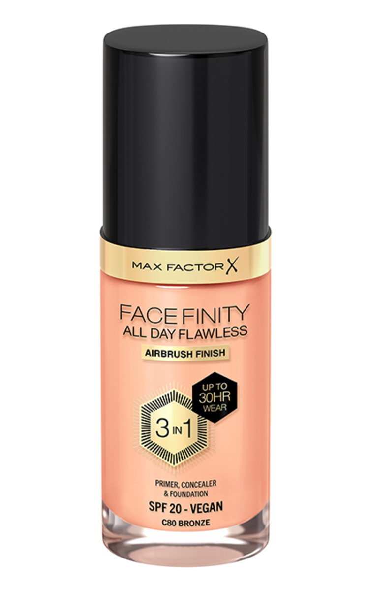 MAX FACTOR MAX FACTOR, FACEFINITY 3-IN-1, makiažo pagrindas, 30 ml 80 BRONZE