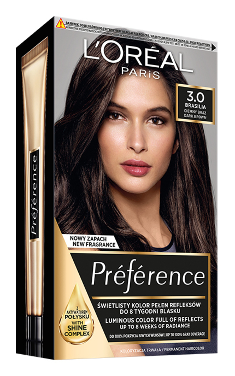 L′ORÉAL PARIS PREFERENCE L'ORÉAL PARIS PRÉFÉRENCE, plaukų dažai, 3 DARK BROWN, 1 vnt.