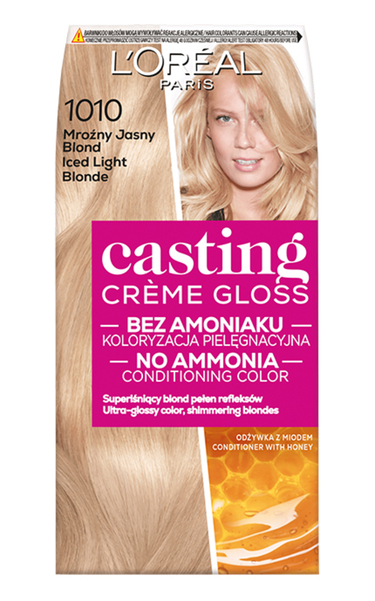 L′ORÉAL PARIS CASTING CREME GLOSS L′ORÉAL PARIS CASTING CREME GLOSS, pusiau ilgalaikiai plaukų dažai be amoniako, 1010 Iced Light Blonde, 1 vnt.