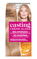 L′ORÉAL PARIS CASTING CREME GLOSS, pusiau ilgalaikiai plaukų dažai be amoniako, 801 Satin Blonde, 1 vnt.