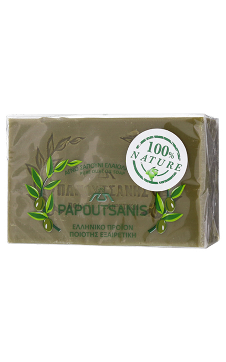 PAPOUTSANIS PAPOUTSANIS, natūralus žaliųjų alyvuogių muilas, 250 g 1 vnt.