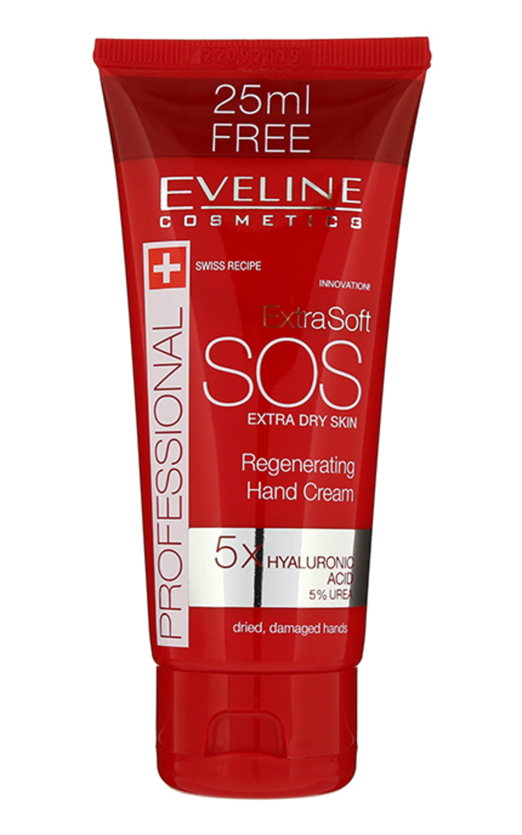 EVELINE EVELINE, PROFESSIONAL EXTRA SOFT SOS, regeneruojamasis rankų kremas itin sausai odai, 100 ml 1 vnt.