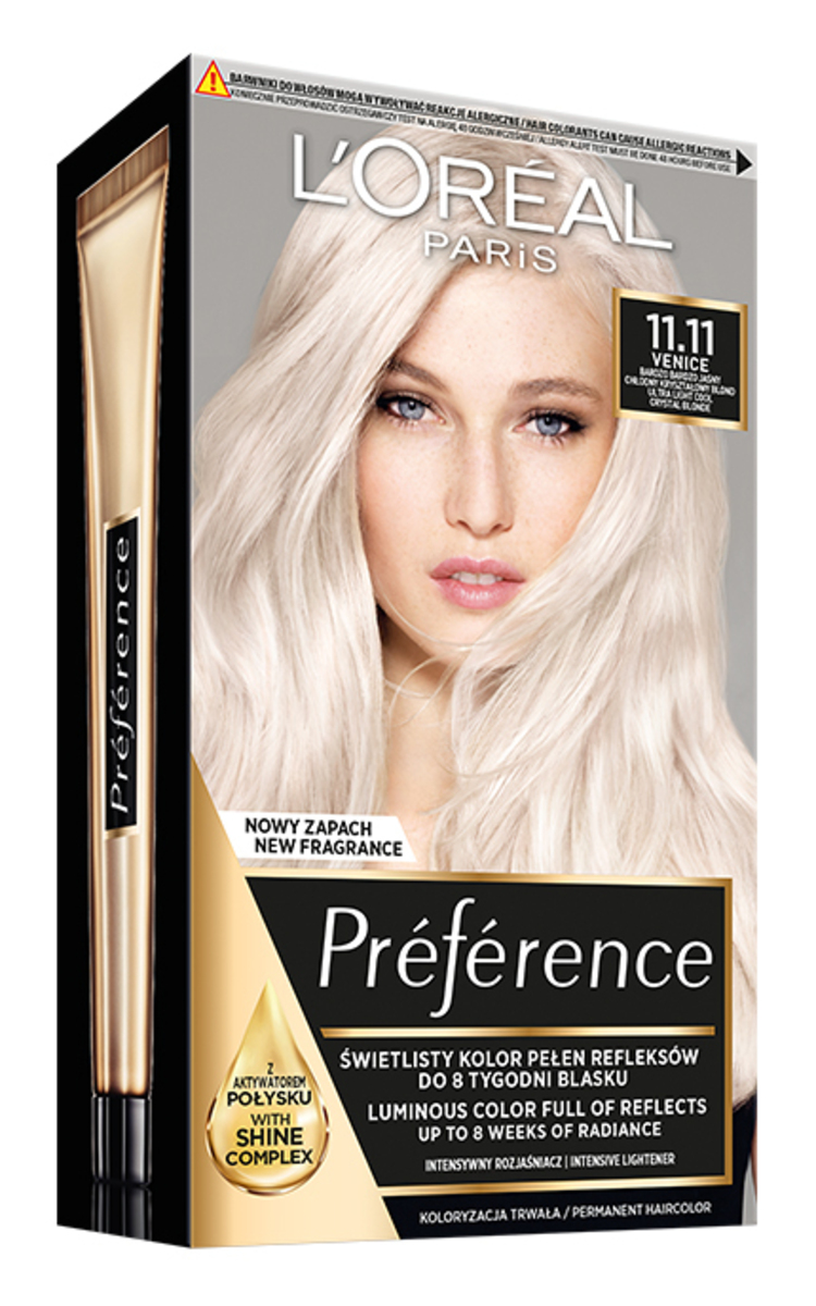 L′ORÉAL PARIS PREFERENCE L'ORÉAL PARIS PREFERENCE, LE BLONDING, plaukų dažai, 11.11 ULTRA-LIGHT COOL CRYSTAL BLONDE, 1 vnt.