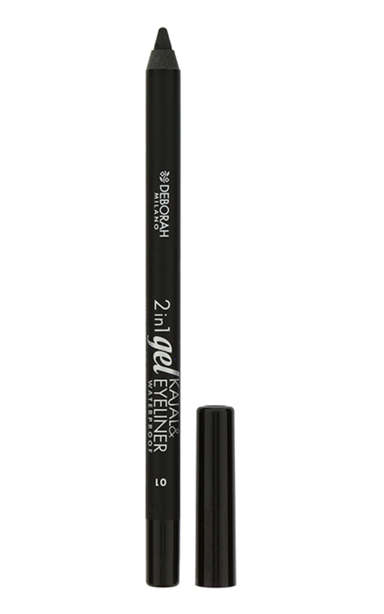 DEBORAH MILANO DEBORAH MILANO, GEL KAJAL&EYELINER 2IN1, akių pieštukas, 1 Black, 1,4 g Nero