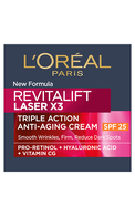 L′ORÉAL PARIS, REVITALIFT LASER, dieninis veido kremas su SPF 25, 50 ml