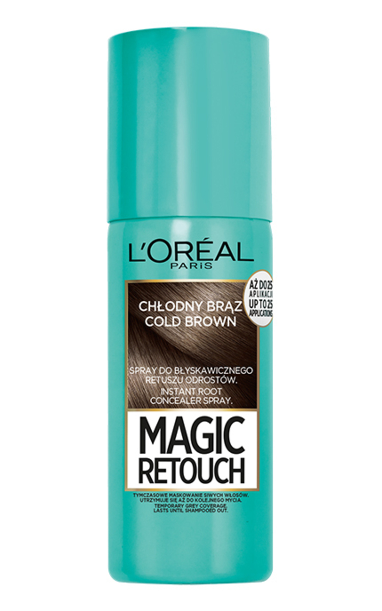 L′ORÉAL PARIS L′ORÉAL PARIS, MAGIC RETOUCH, ataugusių plaukų šaknų purškiklis, 8 Cold Brown, 75 ml  75 ml