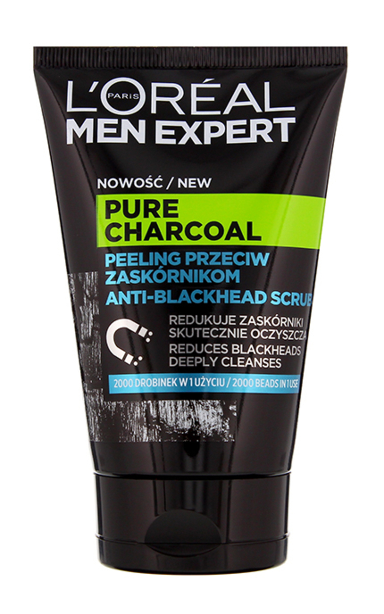 MEN EXPERT L'OREAL PARIS, MEN EXPERT PURE CHARCOAL, veido šveitiklis su juodąja anglimi, 100 ml 100 ml