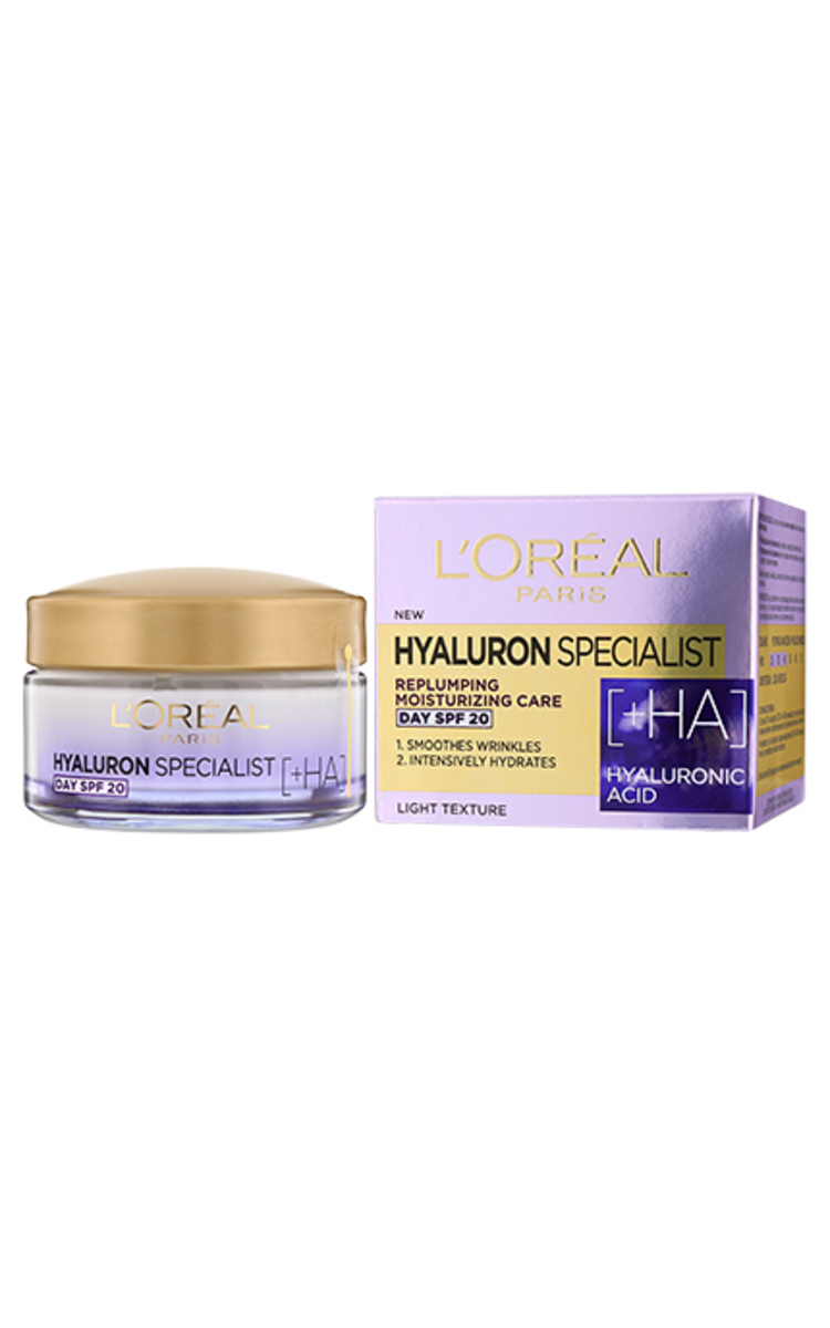 L′ORÉAL PARIS L′ORÉAL PARIS, HYALURON SPECIALIST, dieninis veido kremas, SPF20, 50 ml 50 ml