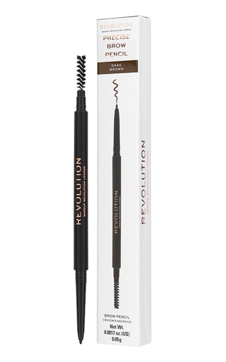 MAKE UP REVOLUTION MAKE UP REVOLUTION, PRECISE BROW PENCIL, antakių pieštukas, Dark Brown, 1 vnt. Dark Brown