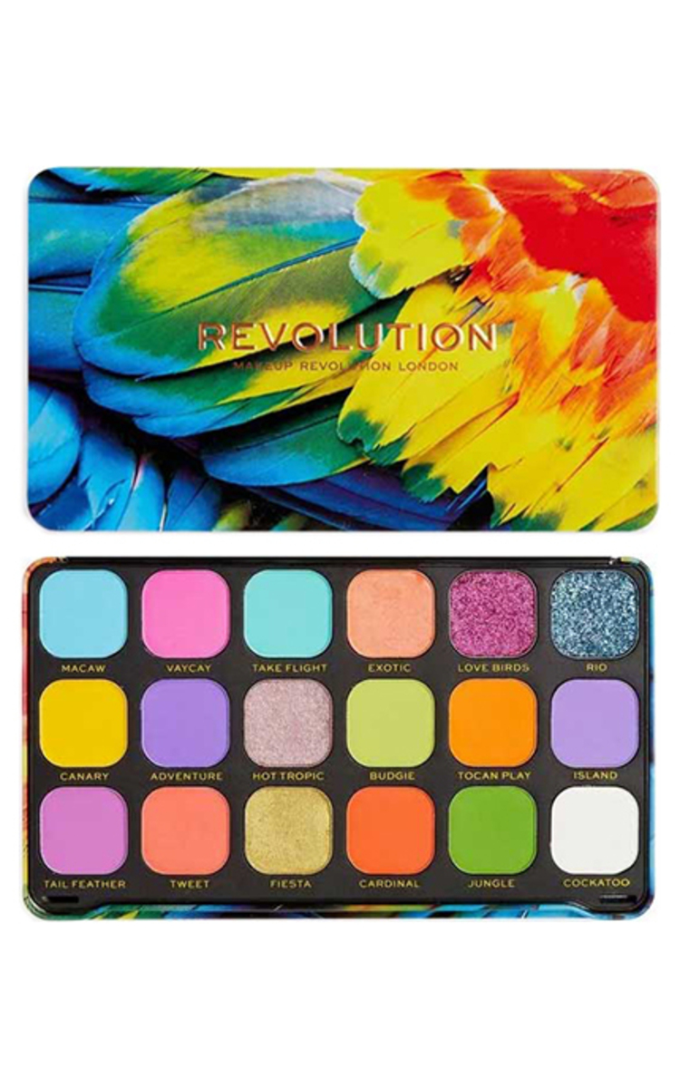 MAKE UP REVOLUTION MAKE UP REVOLUTION, FOREVER FLAWLESS BIRD OF PARADISE, akių šešėlių paletė, 19,8 g 19,8 g