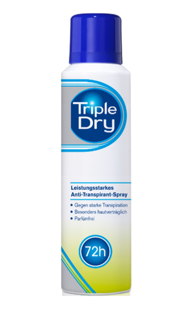 TRIPPLE DRY TRIPPLE DRY, bekvapis aerozolinis antiperspirantas, 150 ml 150 ml