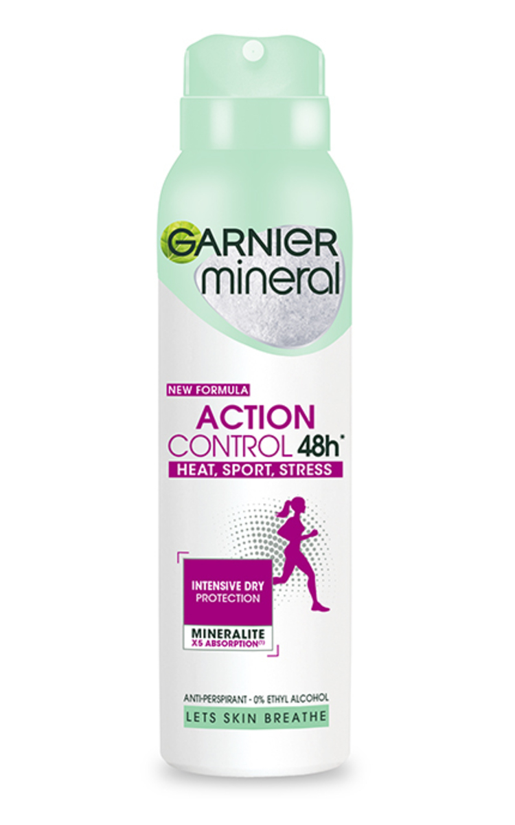 GARNIER GARNIER MINERAL, ACTION CONTROL 48H, purškiamas antiperspirantas, 150 ml. 150 ml