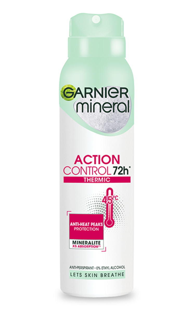 GARNIER GARNIER MINERAL, ACTION CONTROL THERMIC, purškiamas antiperspirantas moterims, 150 ml.  150 ml