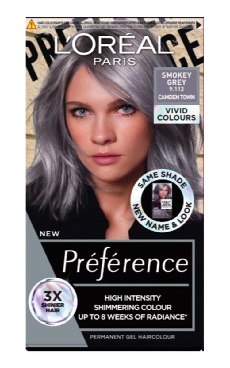 L′ORÉAL PARIS PREFERENCE L'ORÉAL PARIS PRÉFÉRENCE, VIVID COLORS, ilgalaikiai plaukų dažai, 9.112 SMOKEY GREY, 1 vnt. 1 vnt.