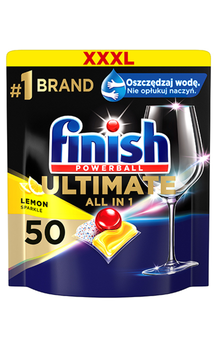 FINISH FINISH, POWERBALL ULTIMATE, citrinų kvapo indaplovių kapsulės, 50 vnt. 50 vnt.