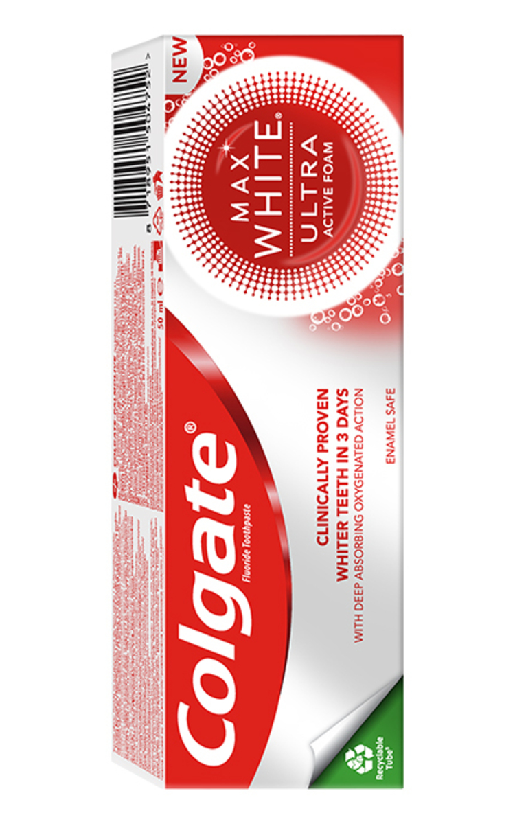 COLGATE COLGATE, MAX WHITE ULTRA ACTIVE FOAM, dantų pasta, 50 ml. 50 ml